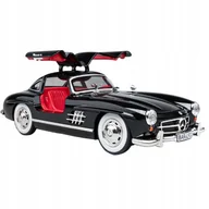 Zabawki zdalnie sterowane - MERCEDES 300SL METALOWY MODEL SAMOCHODU 1:24 DŹWIĘK ŚWIATŁO CZARNY - miniaturka - grafika 1