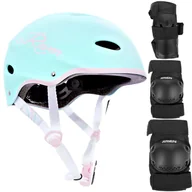 Ochraniacze - Zestaw Raven Kask F511 Mint/Pink Xs + Ochraniacze Dexard Black S - miniaturka - grafika 1