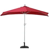 Parasole ogrodowe - Parasol półokrągły Parla, parasol balkonowy, UV 50+ poliester/aluminium 3 kg ~ 300 cm bordowy z podstawą - miniaturka - grafika 1
