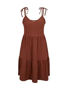 TOM TAILOR Denim Damski Sukienka mini z falbaną 1031753, 29566 - Nut Brown, L - Sukienki - miniaturka - grafika 1
