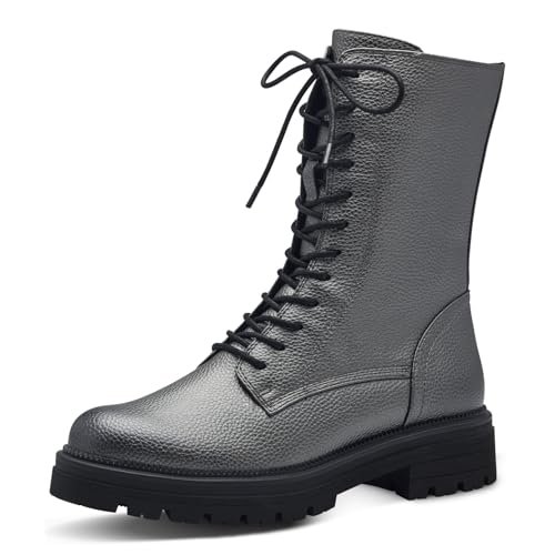 MARCO TOZZI Lace Boot Flat 2-25212-41 damskie kozaki półdługie, Gun Metal, 41 EU