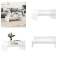 Ławy i stoliki kawowe - vidaXL Stolik kawowy wysoki połysk biały 90x55x42,5 cm materiał drewnopochodny - Stolik kawowy - Stoliki kawowe - Stolik kawowy niski - Stolik - miniaturka - grafika 1