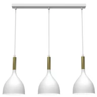 Lampy sufitowe - Luminex Line 3897 lampa wisząca zwis 3x60W E27 biała/złota - miniaturka - grafika 1