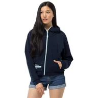 Bluzy damskie - Bluza damska Jack Wolfskin Starboard z kapturem rozsuwana granatowa-XS - miniaturka - grafika 1