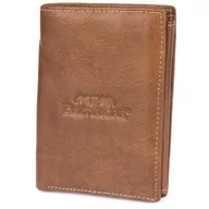 Portfele - Portfel skórzany brąz vintage pionowy duży RFiD Beltimore I43 brązowy, beżowy - miniaturka - grafika 1