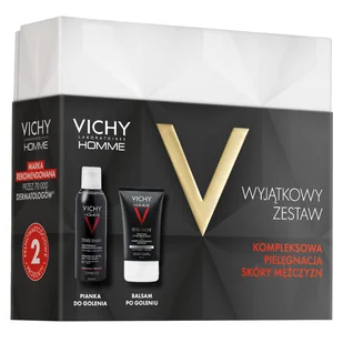 Zestaw Vichy Homme Sensi Shave, łagodna pianka do golenia przeciw podrażnieniom, 200 ml + kojący balsam po goleniu do skóry wrażliwej, 50 ml - Zestawy kosmetyków męskich - miniaturka - grafika 1