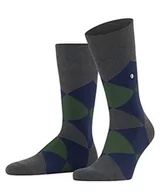 Skarpetki męskie - Burlington Mężczyźni Skarpety Clyde M SO Organiczna Bawełna z wzorem 1 Para, Szary (Carbon Melange 3975), 40-46 - miniaturka - grafika 1