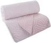 Narzuty - Eurofirany Narzuta 200x220 LEN różowa pikowana hot press - miniaturka - grafika 1
