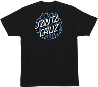 Koszulki męskie - t-shirt męski SANTA CRUZ (THRASHER) FLAME DOT TEE Black - grafika 1