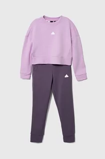 Dresy i komplety dla dziewczynek - adidas dres dziecięcy kolor fioletowy - grafika 1