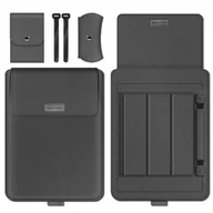 Torby na laptopy - Etui Pokrowiec Na Laptopa Z Funkcją Podstawki 15'' Szary - miniaturka - grafika 1