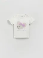 Bluzki dla niemowląt - Reserved - Bawełniany t-shirt z aplikacją - złamana biel - miniaturka - grafika 1