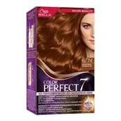 Farby do włosów i szampony koloryzujące - Wella Color Perfect 7, farba do włosów, 6/74 bursztyn ciemny blond, 50ml - miniaturka - grafika 1