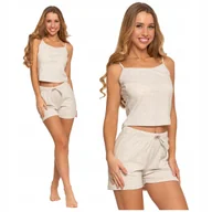 Piżamy damskie - PIŻAMA DAMSKA MORAJ L/XL na ramiączkach krótkie szorty prążkowana dzianina - miniaturka - grafika 1