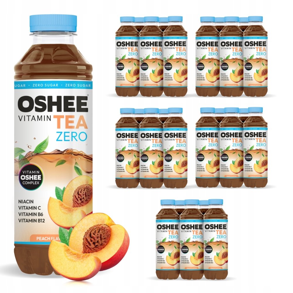30x Oshee Zero Vitamin Tea brzoskwinia herbata ice tea bez cukru 555 ml