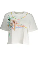 Portfele - DESIGUAL DAMSKI T-SHIRT Z KRÓTKIM RĘKAWEM BIAŁY - miniaturka - grafika 1