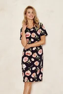 Piżamy ciążowe - KOSZULA TARO 3134 PEONY SS24 (kolor CZARNY-KWIATKI, rozmiar L) - miniaturka - grafika 1