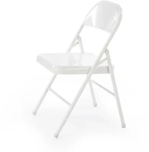 Krzesło metalowe K565 białe składane HALMAR - Krzesła - miniaturka - grafika 1