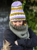 Apaszki i szaliki damskie - WOOLY wełniany komin tuba- kolor szałwiowy zielony - miniaturka - grafika 1