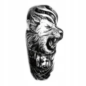 Prace ręczne dla dzieci - Tatuaż zmywalny tymczasowy wodny LEW / POLOWANIE - miniaturka - grafika 1