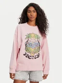 Bluzy damskie - Roxy Bluza ERJFT04997 Różowy Relaxed Fit - miniaturka - grafika 1
