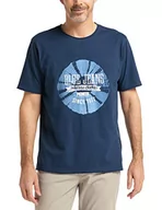 Koszulki męskie - Pioneer T-Shirt Crew Neck Koszulka męska, Niebieski (Navy Blue 500), L - miniaturka - grafika 1