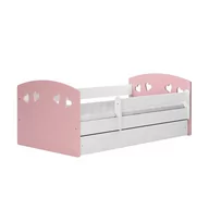 Łóżka dla dzieci i młodzieży - Łóżko dla dziewczynki, barierka ochronna, Julia, różowy, biały, mat - miniaturka - grafika 1