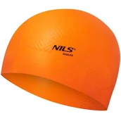 Pływanie - CZEPEK SILIKONOWY NQC POMARAŃCZOWY DOTS NILS AQUA - miniaturka - grafika 1