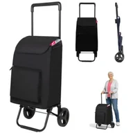 Torby i wózki na zakupy - Wózek Na Zakupy 42L wodoodporny czarny zdejmowana torba na kółkach mocny - miniaturka - grafika 1