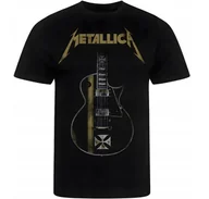 Koszulki męskie - CZARNA KOSZULKA Z NADRUKIEM MĘSKA ŚMIESZNA T-SHIRT METALLICA Metalica r. L - miniaturka - grafika 1
