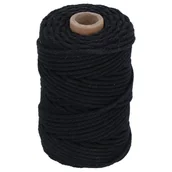 Inne mocowania - Suki Sznurek bawełniany 3 mm x 50 m pleciony czarny - miniaturka - grafika 1
