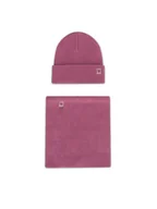 Czapki dla dzieci - Nelli Blu Komplet czapka i komin 7KF-002-AW24 Różowy - miniaturka - grafika 1