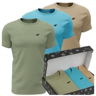 Koszulki męskie - Świąteczny zestaw 3 koszulek 4F/3PAK w pudełku prezentowym Zestaw-Prezentowy-2-L 90S L - miniaturka - grafika 1