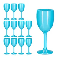 Kieliszki - relaxdays Turkusowe plastikowe kieliszki do wina zestaw 12 sztuk - miniaturka - grafika 1