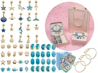 Prace ręczne dla dzieci - Zestaw Do Tworzenia Robienia Biżuterii, Bransoletek, Charmsy, Zawieszki, Koraliki ODCIENIE NIEBIESKIEGO - miniaturka - grafika 1