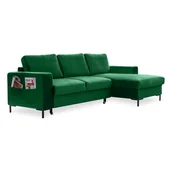 Narożniki - Zielony aksamitny narożnik rozkładany Miuform Lofty Lilly, prawostronny - miniaturka - grafika 1