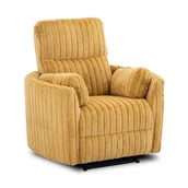 Fotele - Fotel Rozkładany Wypoczynkowy Tapicerowany Do Salonu Musztardowy RAUL - miniaturka - grafika 1