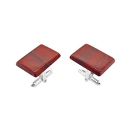 Spinki do mankietów i krawatów - Spinki do mankietów Jaspis czerwony (S1292) Srebro [925] - miniaturka - grafika 1