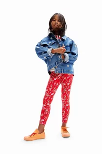 Spodnie i spodenki dla dziewczynek - Desigual legginsy dziecięce kolor czerwony wzorzyste - grafika 1