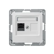 Gniazdka elektryczne - LEDart komputerowe pojedyncze RJ45 kat.5e, bez ramki - Ospel Impresja GPK-1Y/K/m/00, kolor biały - miniaturka - grafika 1