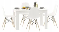 Stoły z krzesłami - Biały stół w zestawie z krzesłami do jadalni w stylu skandynawskim W2-K97 - miniaturka - grafika 1