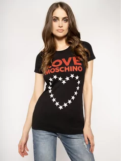 Koszulki i topy damskie - Love Moschino T-Shirt W4F7356E 1698 Czarny Regular Fit - grafika 1