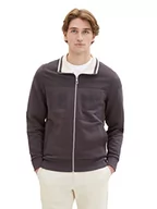 Bluzy męskie - Męska bluza TOM TAILOR ze stójką wykonana z bawełny, 10899-Szary asfalt, XXL - miniaturka - grafika 1