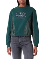 Bluzy damskie - Love Moschino Damska bluza z okrągłym dekoltem, z nadrukiem, Grün, 40 - miniaturka - grafika 1