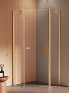 Kabiny prysznicowe - New Trendy Złota kabina prysznicowa pięciokątna 90x90 K-3582 New Soleo Gold Brushed - miniaturka - grafika 1