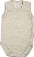 Body dla niemowląt - BODY ramiączko RAMKA bez rękawa Popiel MELANŻ r 62 KLEKLE - miniaturka - grafika 1