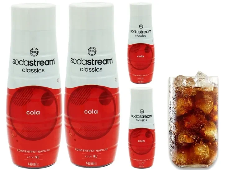 4x Syrop Sodastream Koncentrat Cola Classic Do Saturatora 9l Napoju Z 440ml