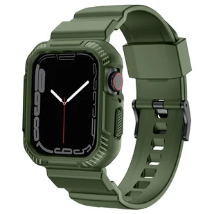 Kingxbar CYF106 2w1 pancerne etui Apple Watch SE, 8, 7, 6, 5, 4, 3, 2, 1 (41, 40, 38 mm) z paskiem zielone - Akcesoria do smartwatchy - miniaturka - grafika 5