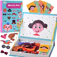Zabawy w naśladowanie dorosłych - Puzzle magnetyczne Twarze wesołe buźki 55el ZA4409 - miniaturka - grafika 1
