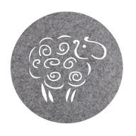 Obrusy i serwetki - Podkładka filcowa BARANEK Ø30 cm szara - miniaturka - grafika 1